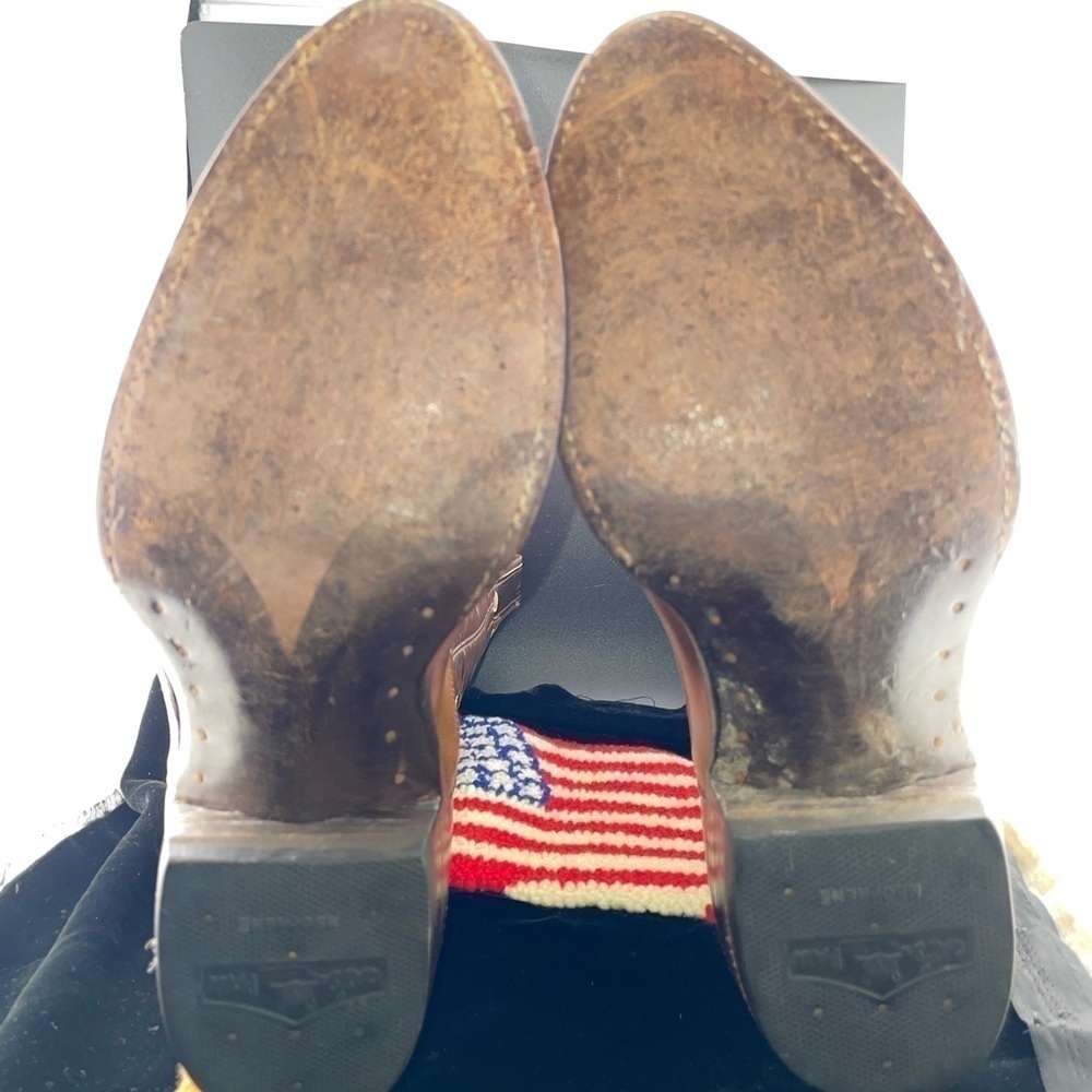 Nocona American Made Vintage Western Cowboy Boots Two Tone Leather 8.5 D - Picture 10 of 11